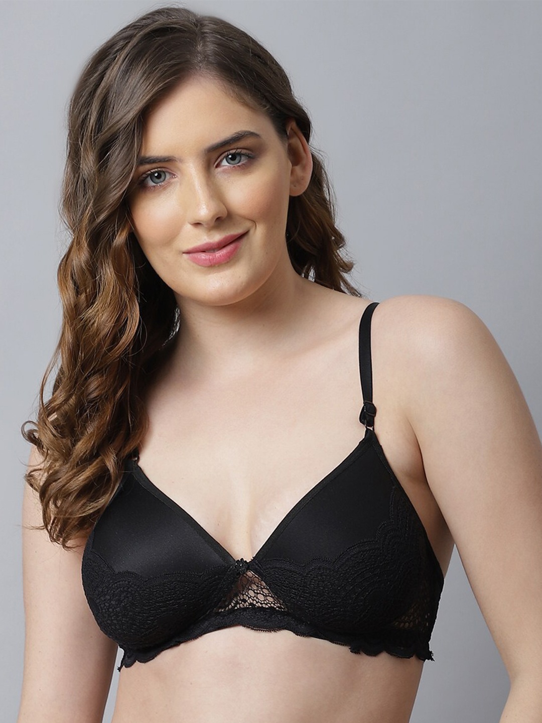 

PrettyCat Black Lightly Padded T-shirt Bra PC-BR-6037A-BLK-30B