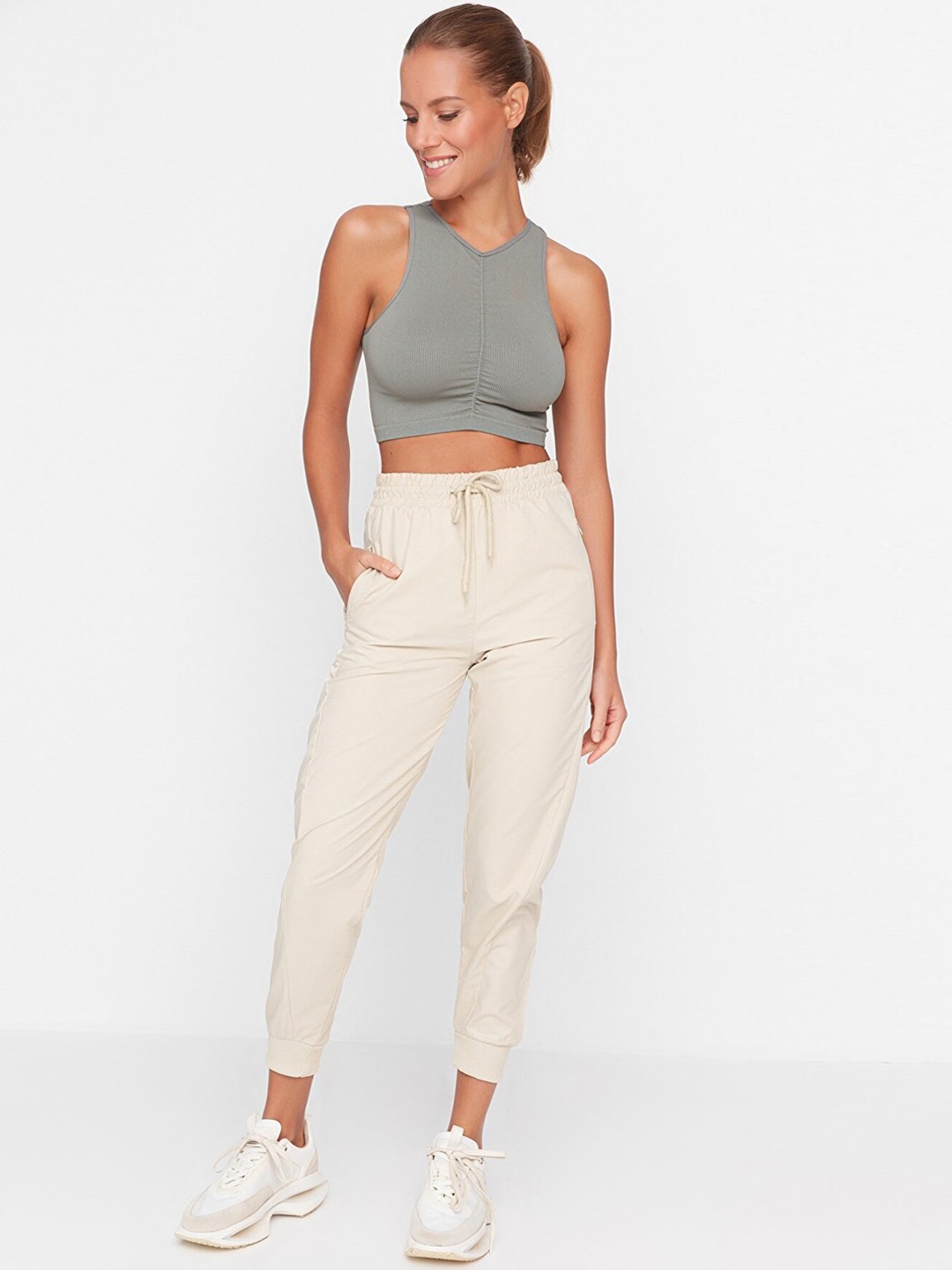 

Trendyol Women Beige Joggers Trousers