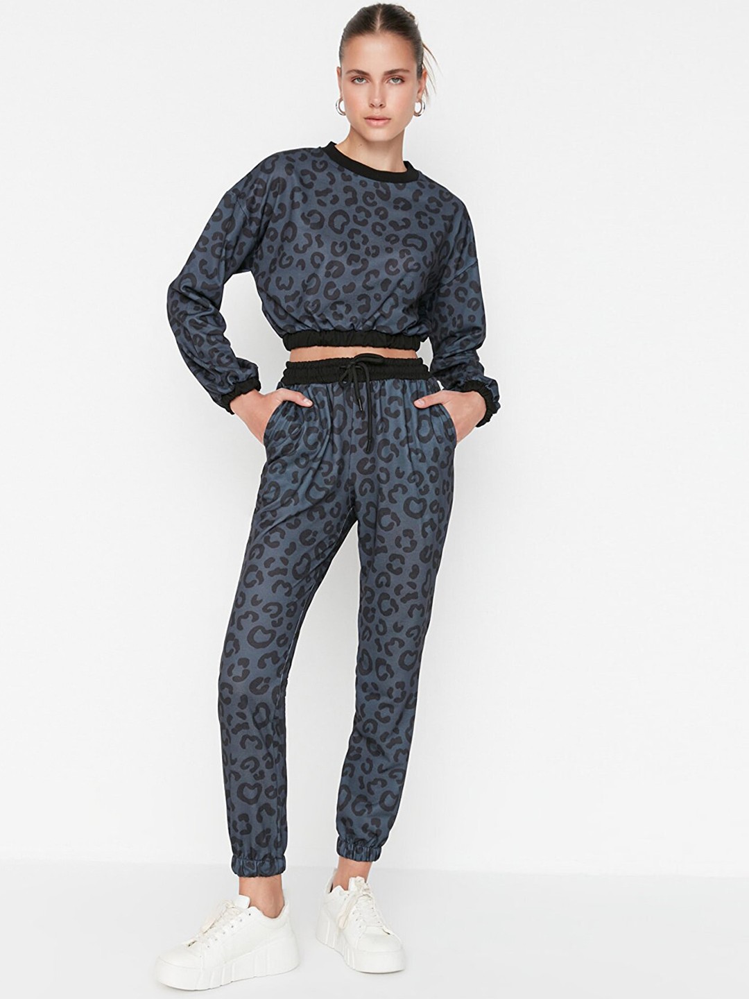 

Trendyol Women Black Printed Joggers Trousers