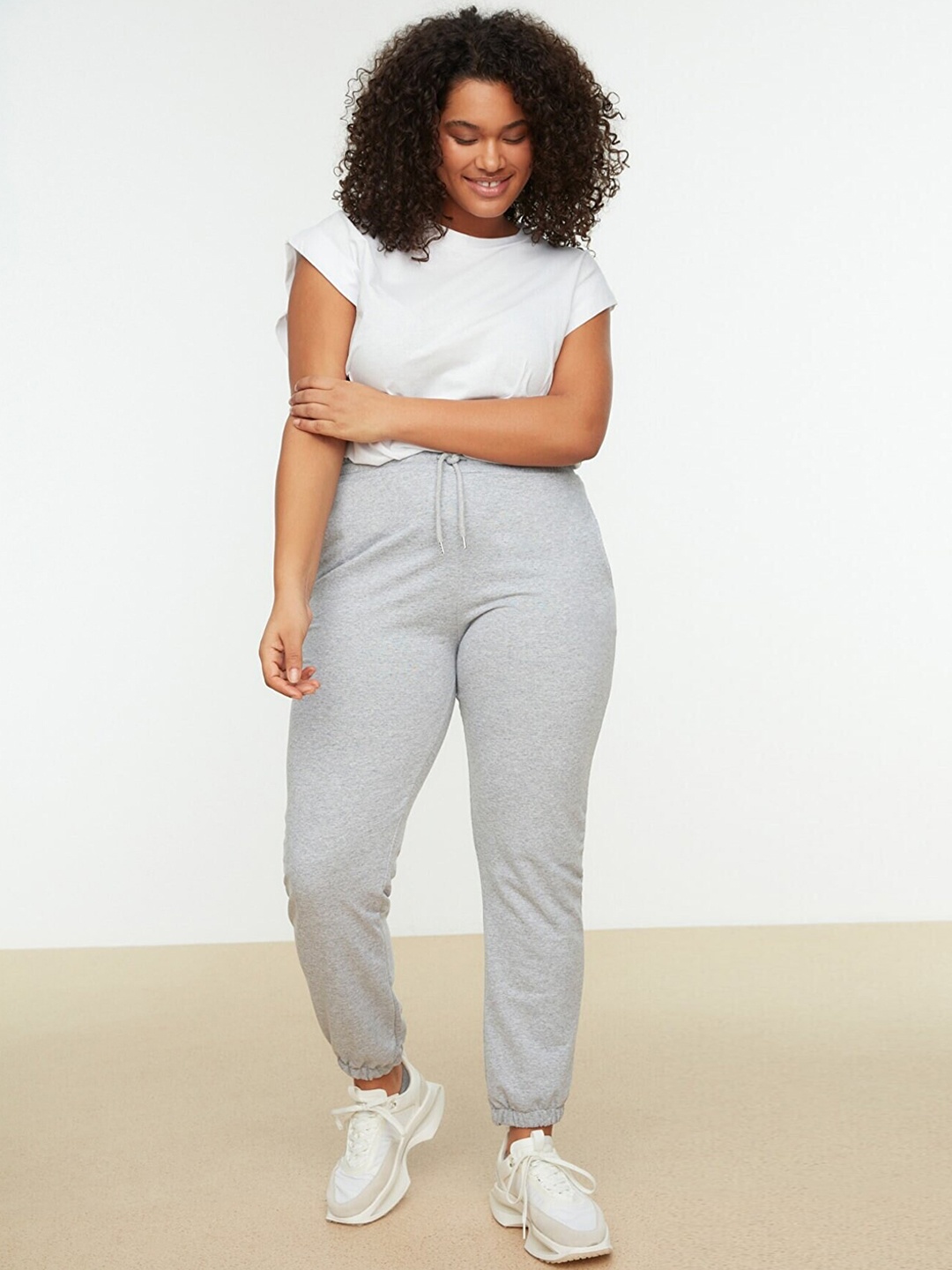 

Trendyol Women Plus Size Grey Joggers Trousers