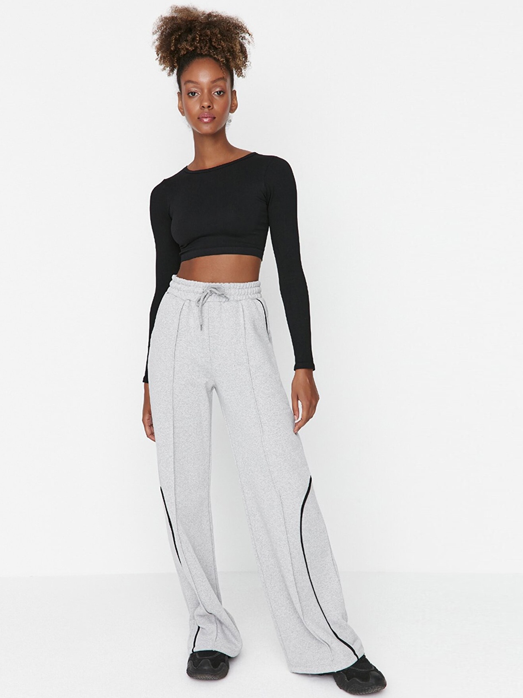 

Trendyol Women Grey Flared Trousers