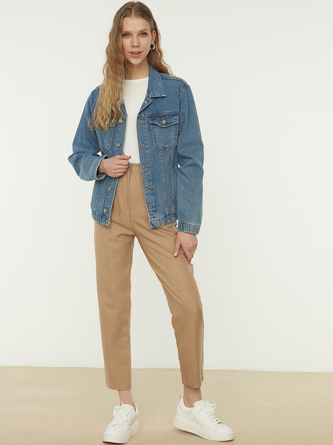 

Trendyol Women Beige Regular Fit Trousers