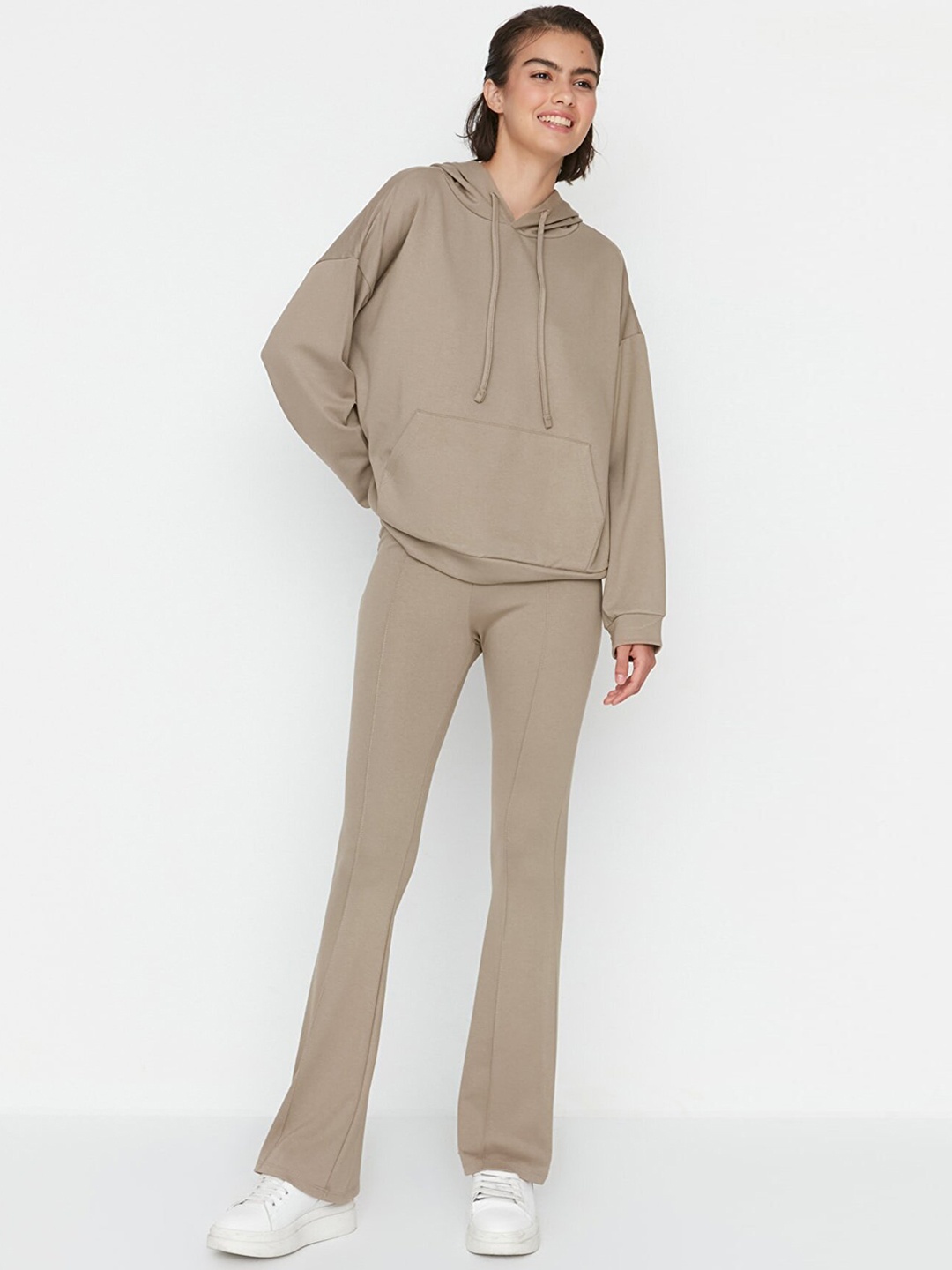 

Trendyol Women Beige Cotton Trousers