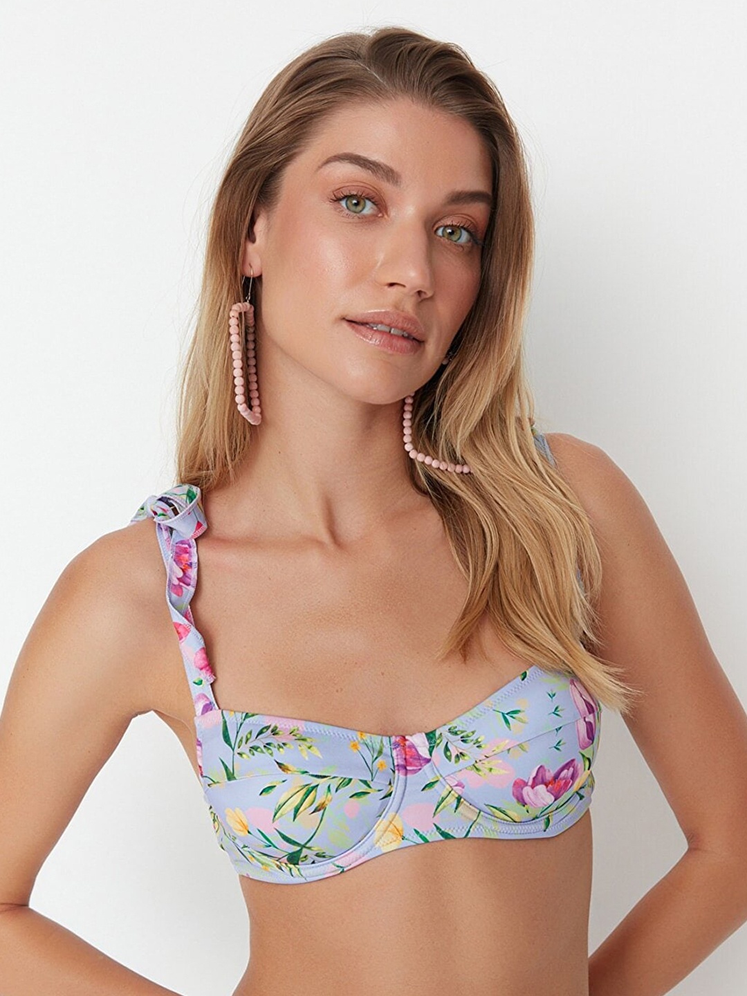 

Trendyol Women Blue & Green Printed Swim Tops