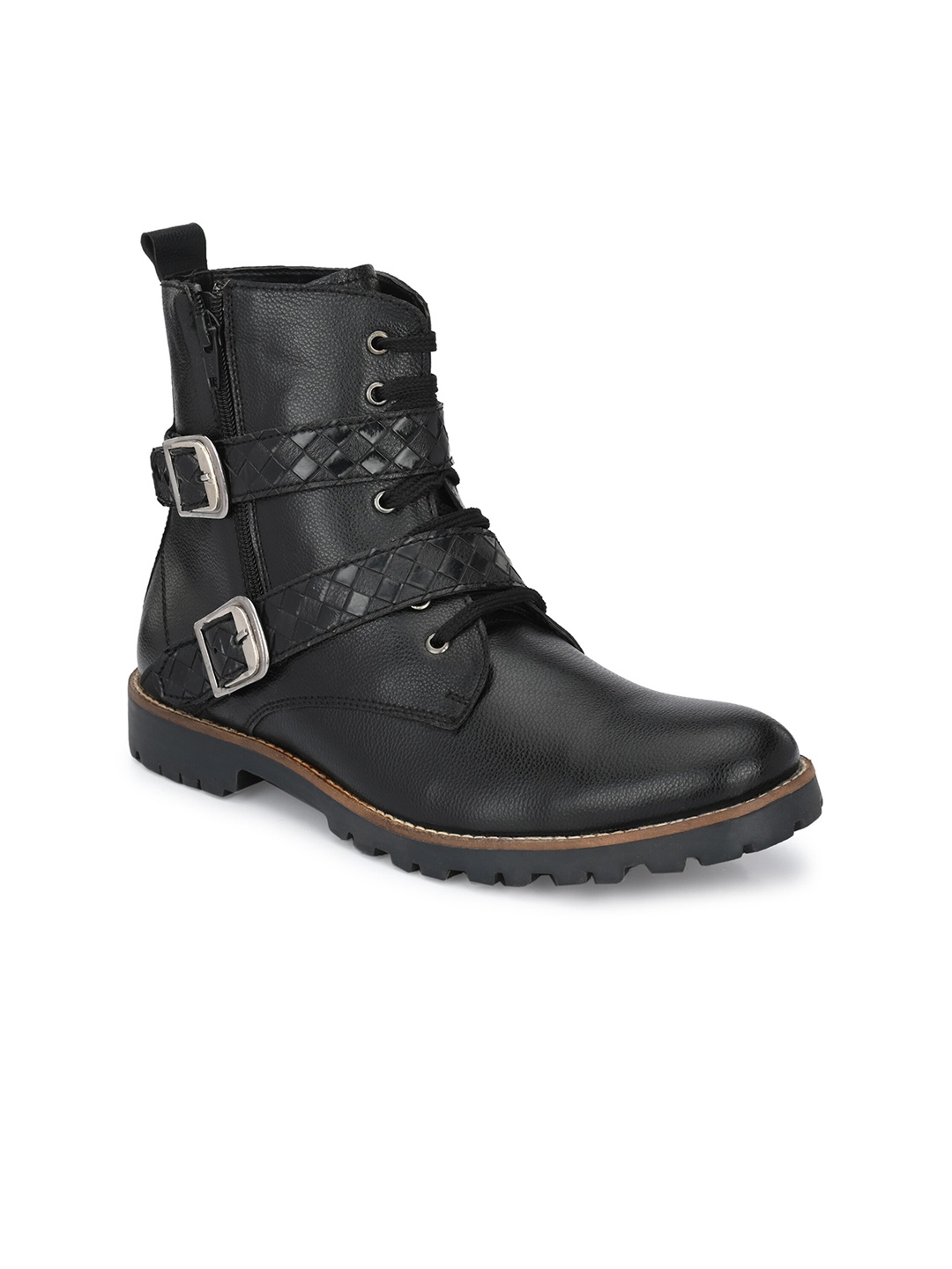 

KLEAT Men Black Solid Leather Boots