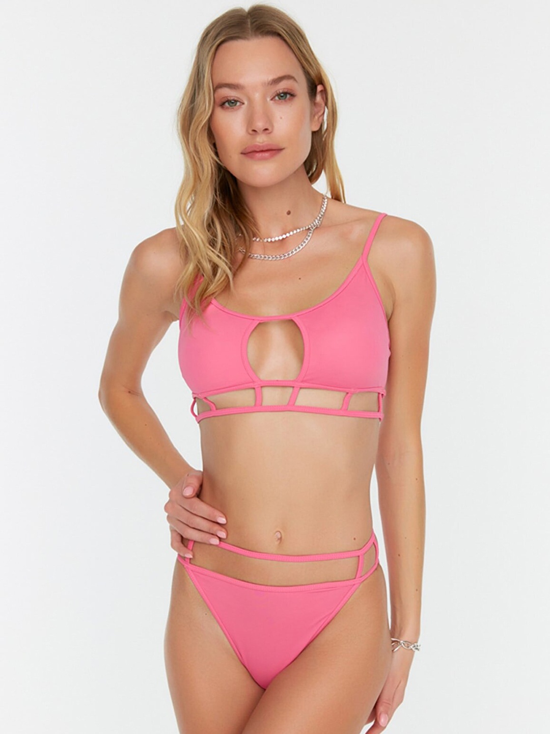 

Trendyol Women Pink Solid Swim Bottoms