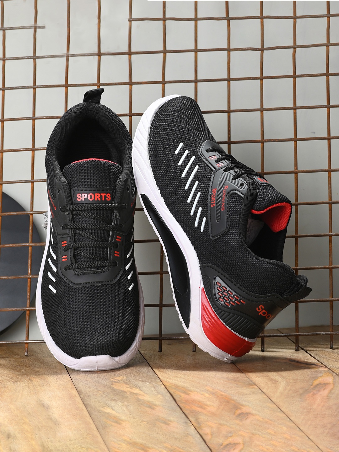 

BIRDE Men Black Textured Sneakers