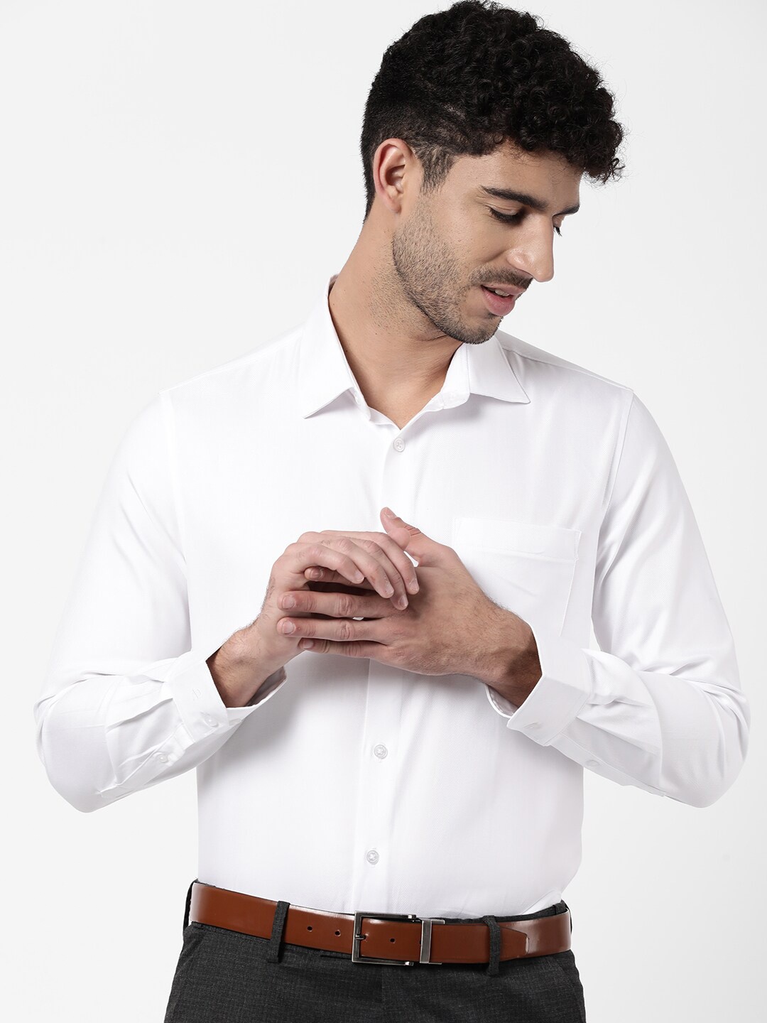 

AD By Arvind Men White Pure Cotton Formal Shirt