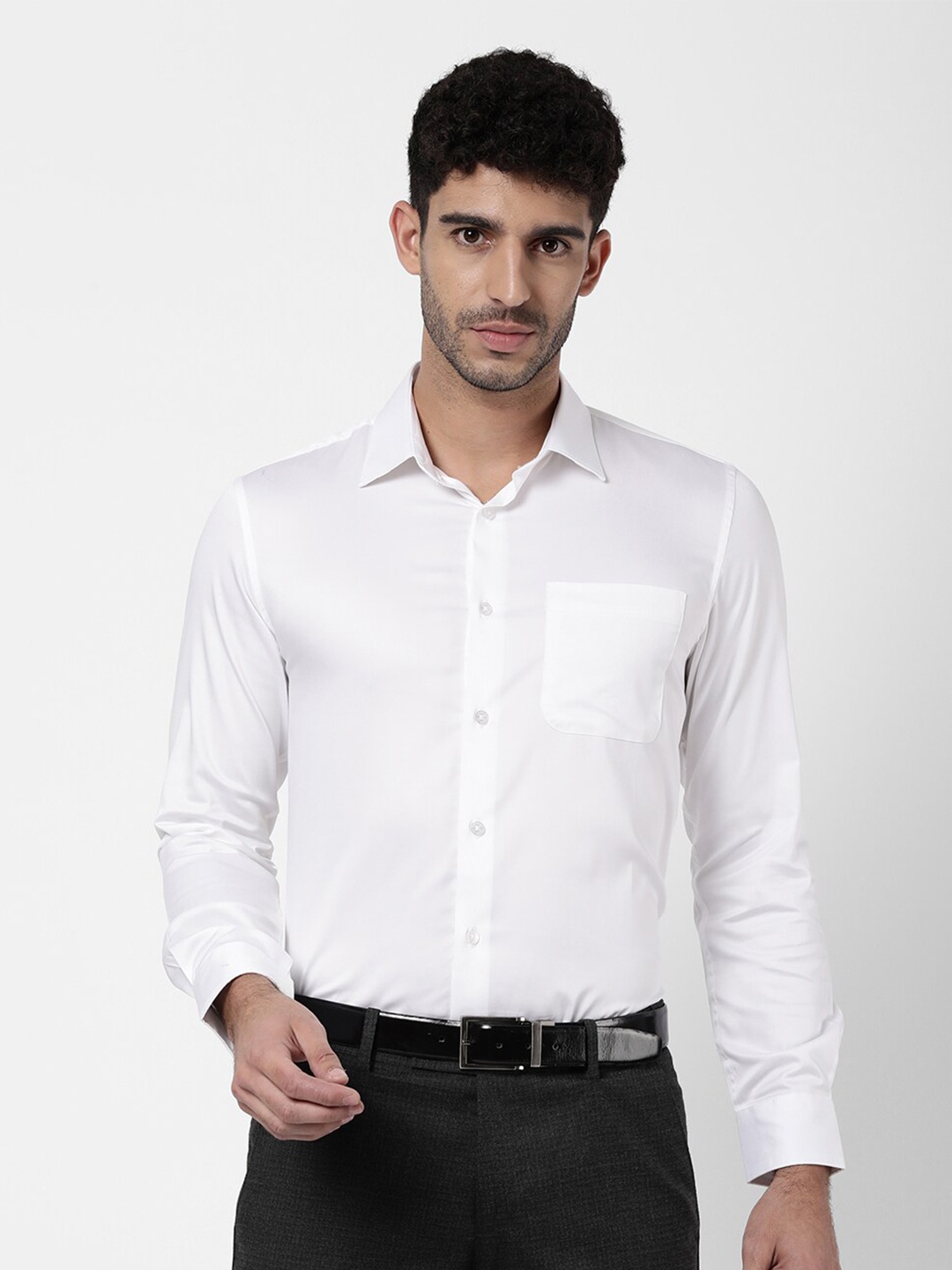 

AD By Arvind Men White Cotton Formal Shirt