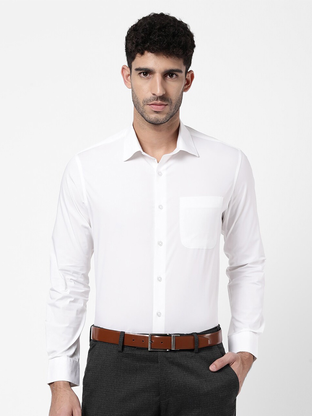 

AD By Arvind Men White Formal Cotton Shirt