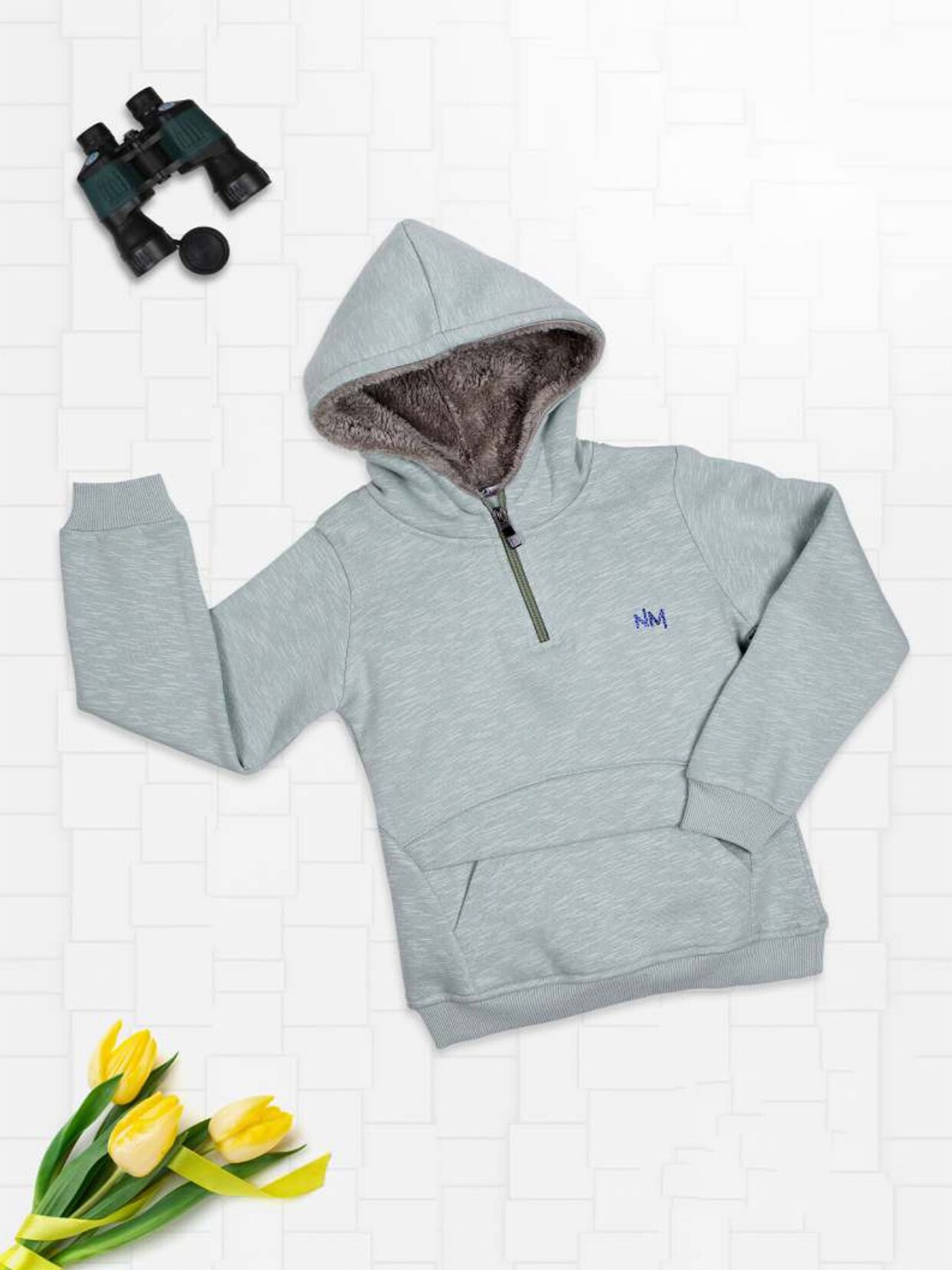 

Nins Moda Girls Green Hooded Sweatshirt