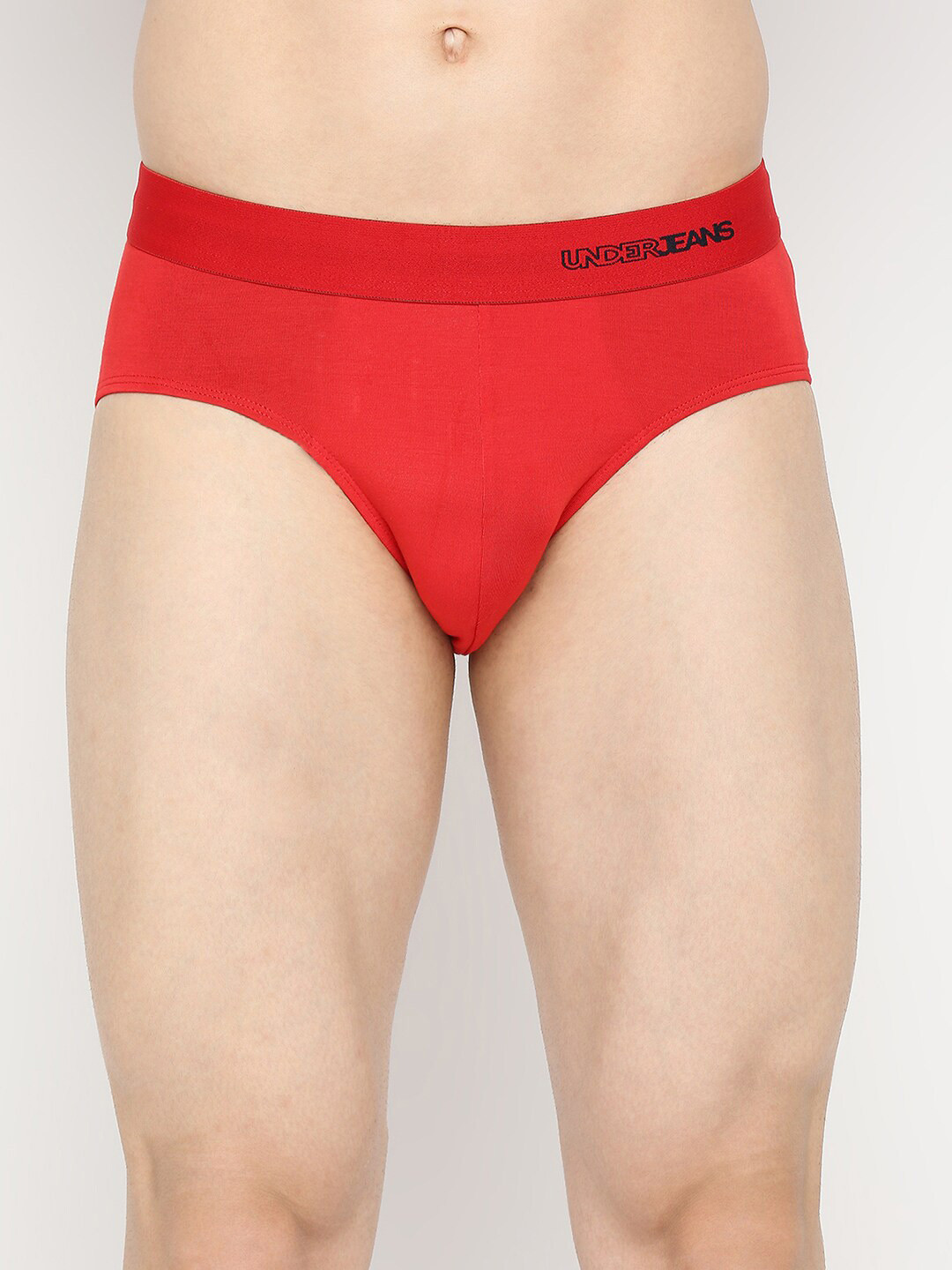 

UnderJeans by Spykar Men Red Solid Basic Briefs
