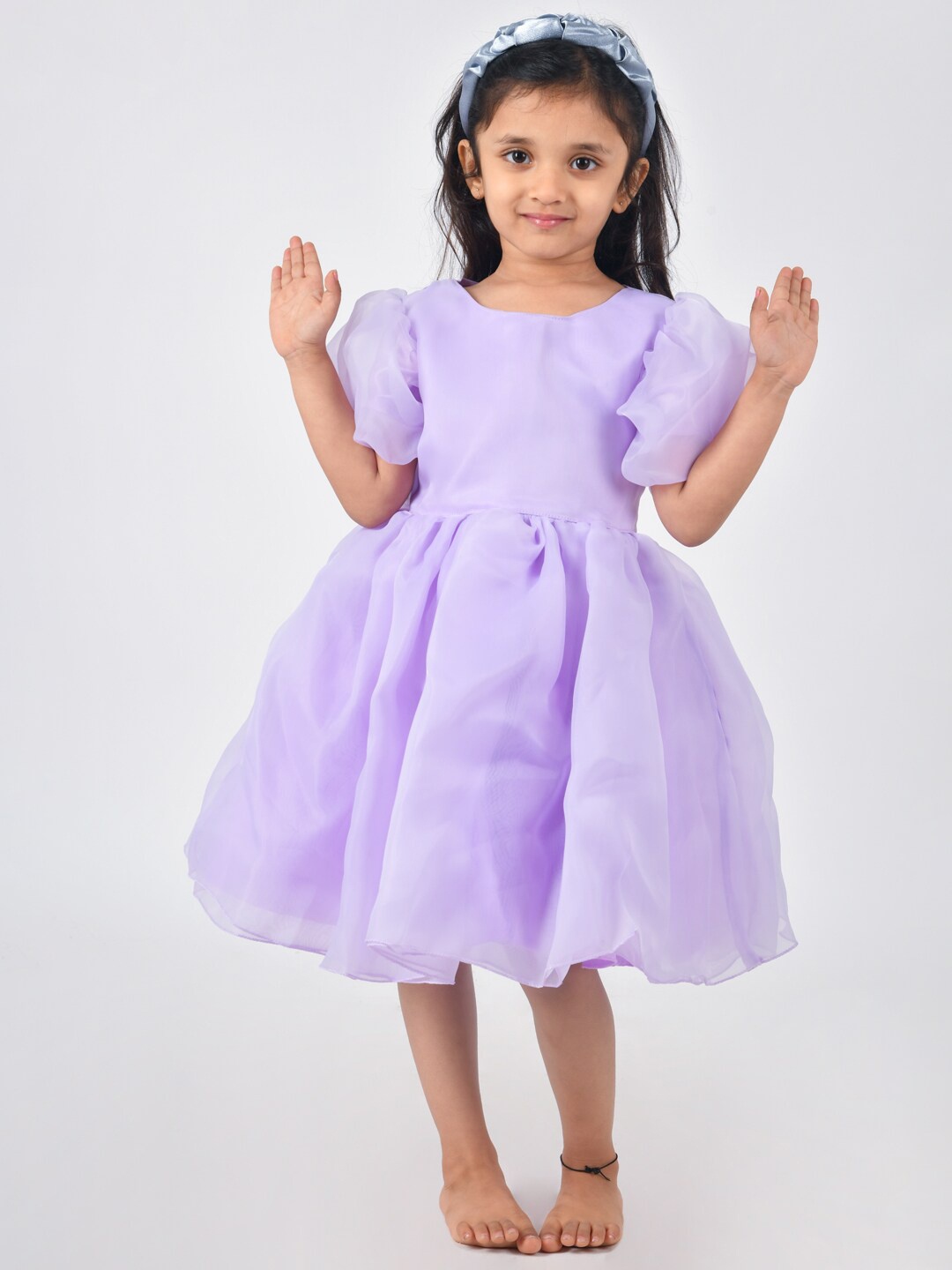 TALES & STORIES Purple Fit and Flare Party Dress