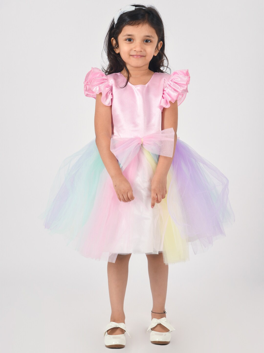 

TALES & STORIES Girls Pink Colourblocked Dress