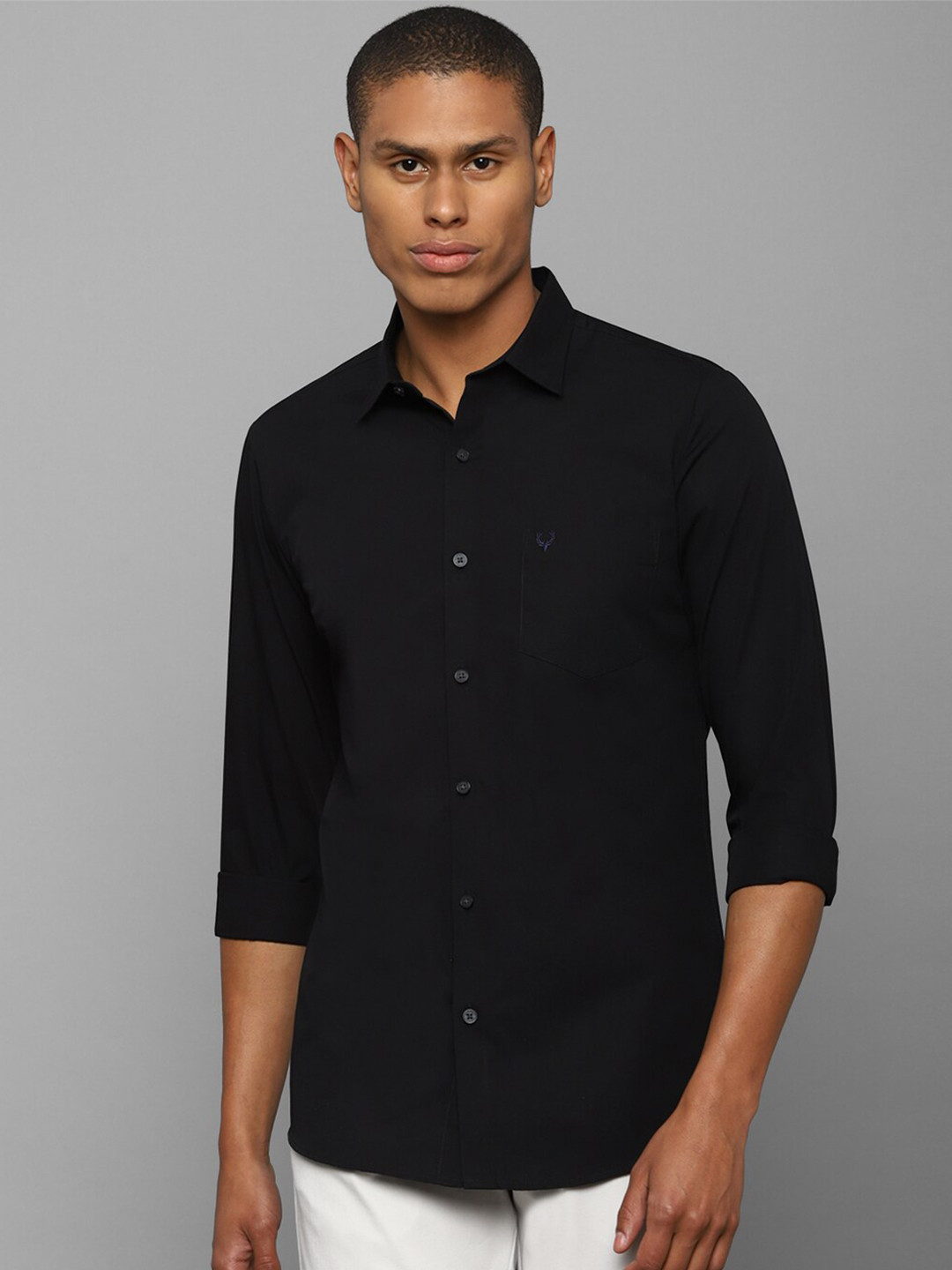 

Allen Solly Men Black Slim Fit Pure Cotton Casual Shirt