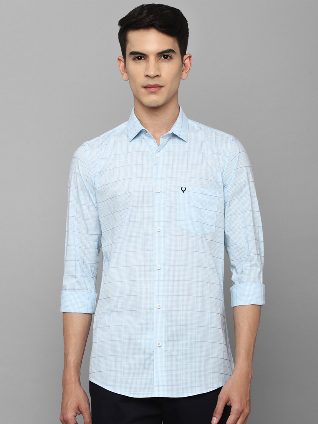 

Allen Solly Men Blue Slim Fit Checked Casual Shirt