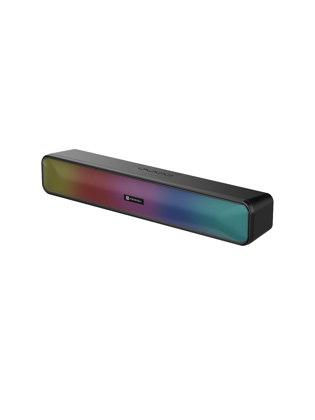 

Portronics Black Solid Radian 16W Bluetooth stereo soundbar with LED Lights