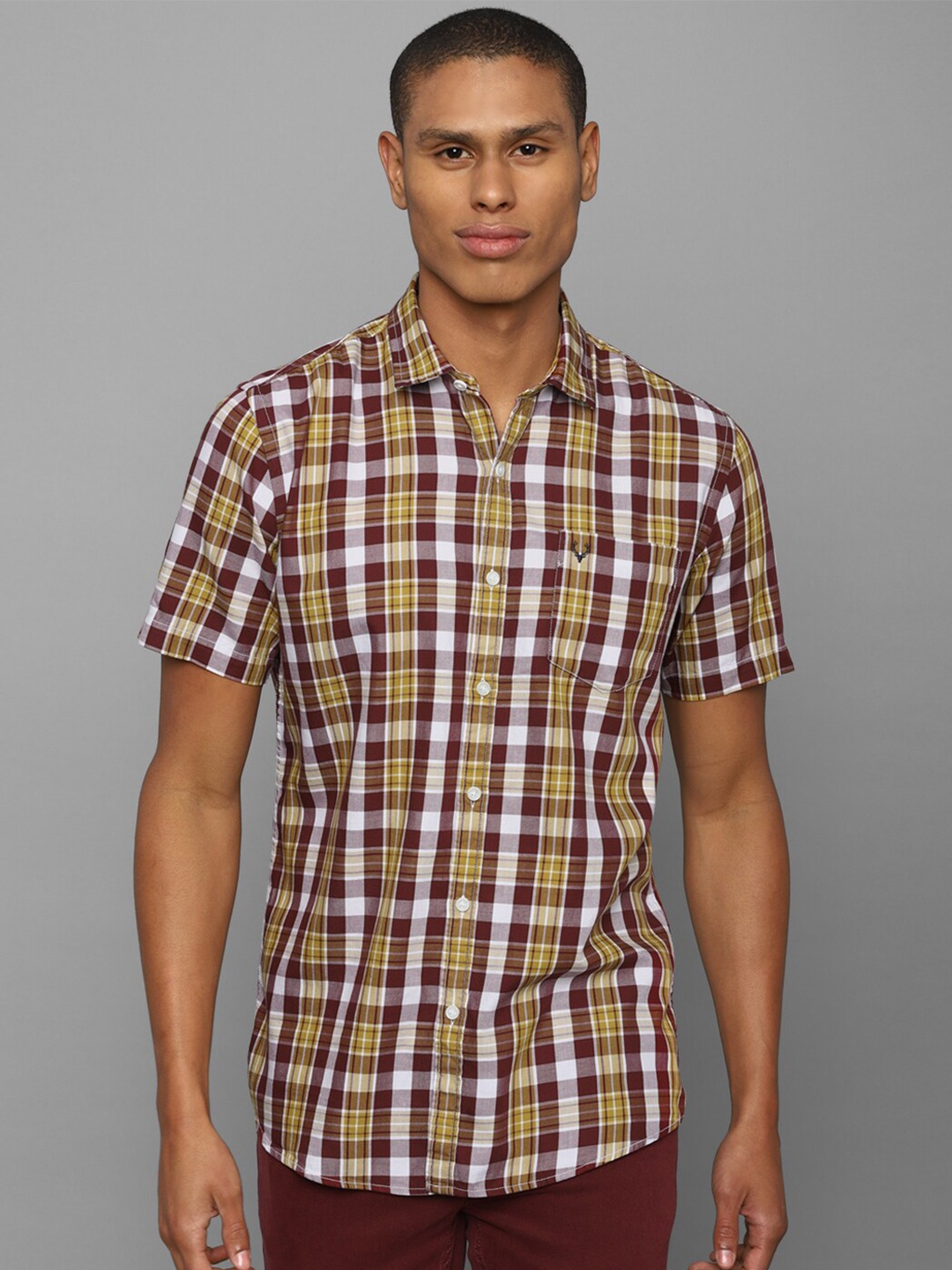 

Allen Solly Sport Men Brown Tartan Checks Cotton Casual Shirt
