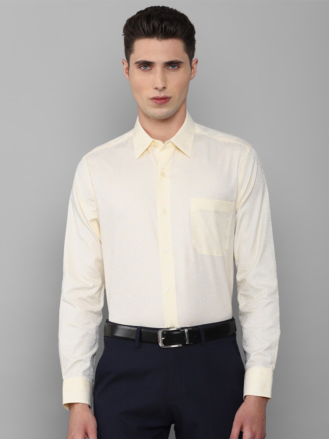 

Louis Philippe Gods & Kings Men Yellow Slim Fit Giza Cotton Formal Shirt