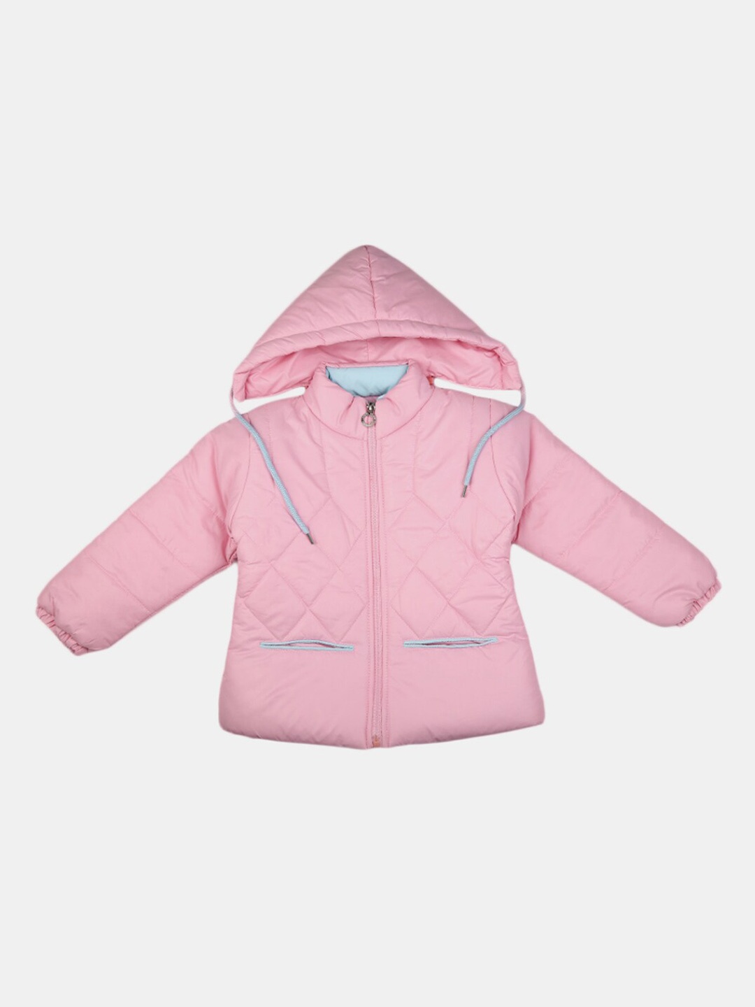 

V-Mart Boys Pink Acrylic Hooded Lightweight Quilted Jacket