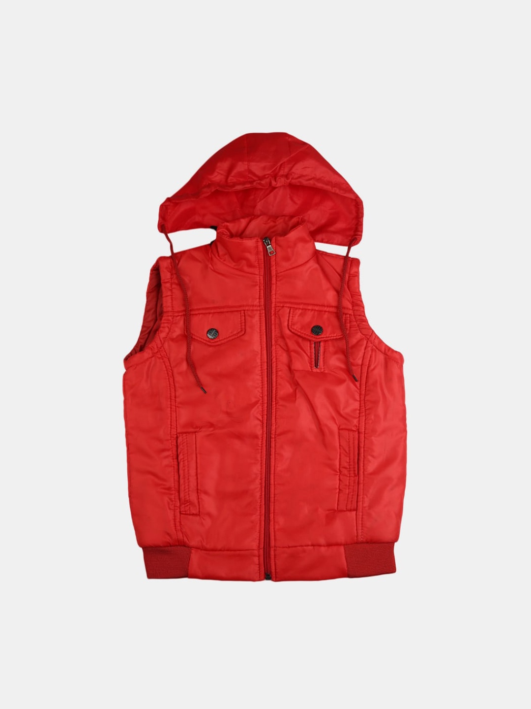 

V-Mart Boys Red Hooded Lightweight Bomber Jacket