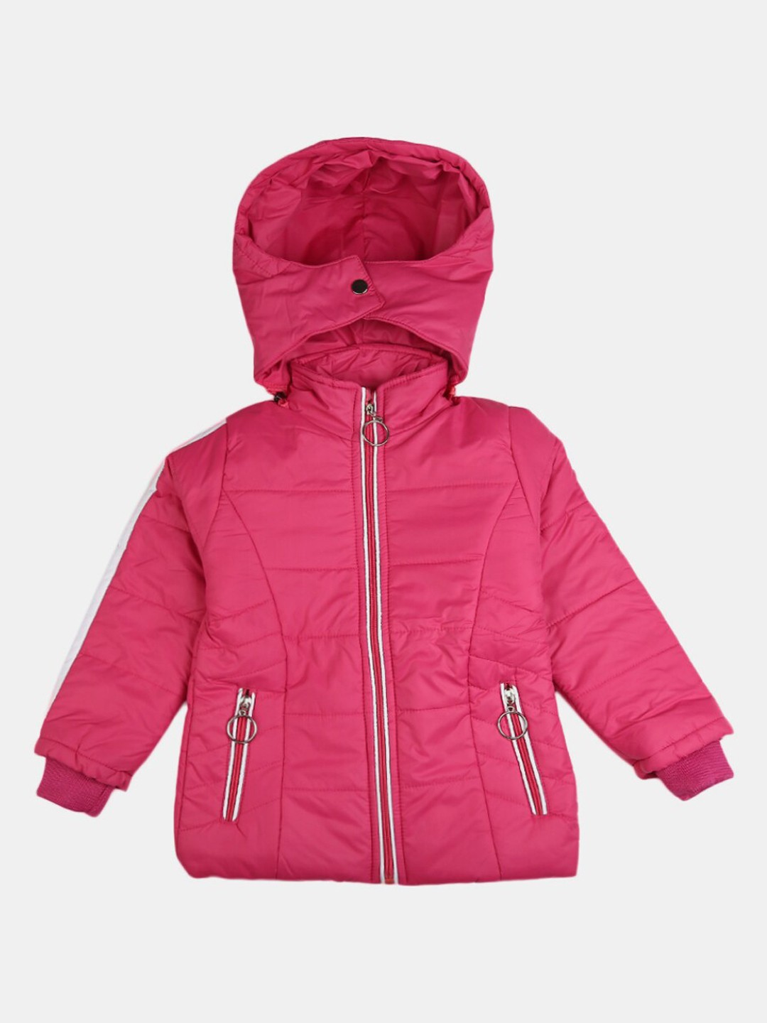 

V-Mart Boys Fuchsia Solid Hooded Lightweight Padded Jacket