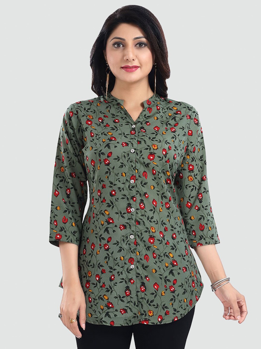 

Saree Swarg Green Floral Printed Kurti