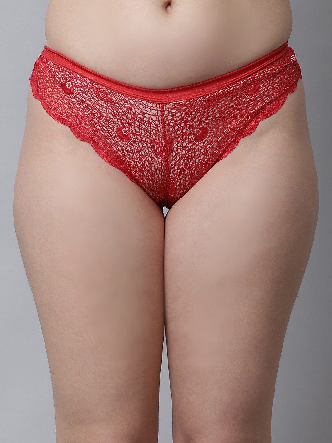 

PrettyCat Women Red Solid Bikini Briefs