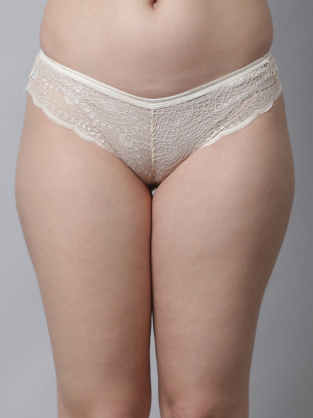

PrettyCat Women Beige Self Deisgn Briefs