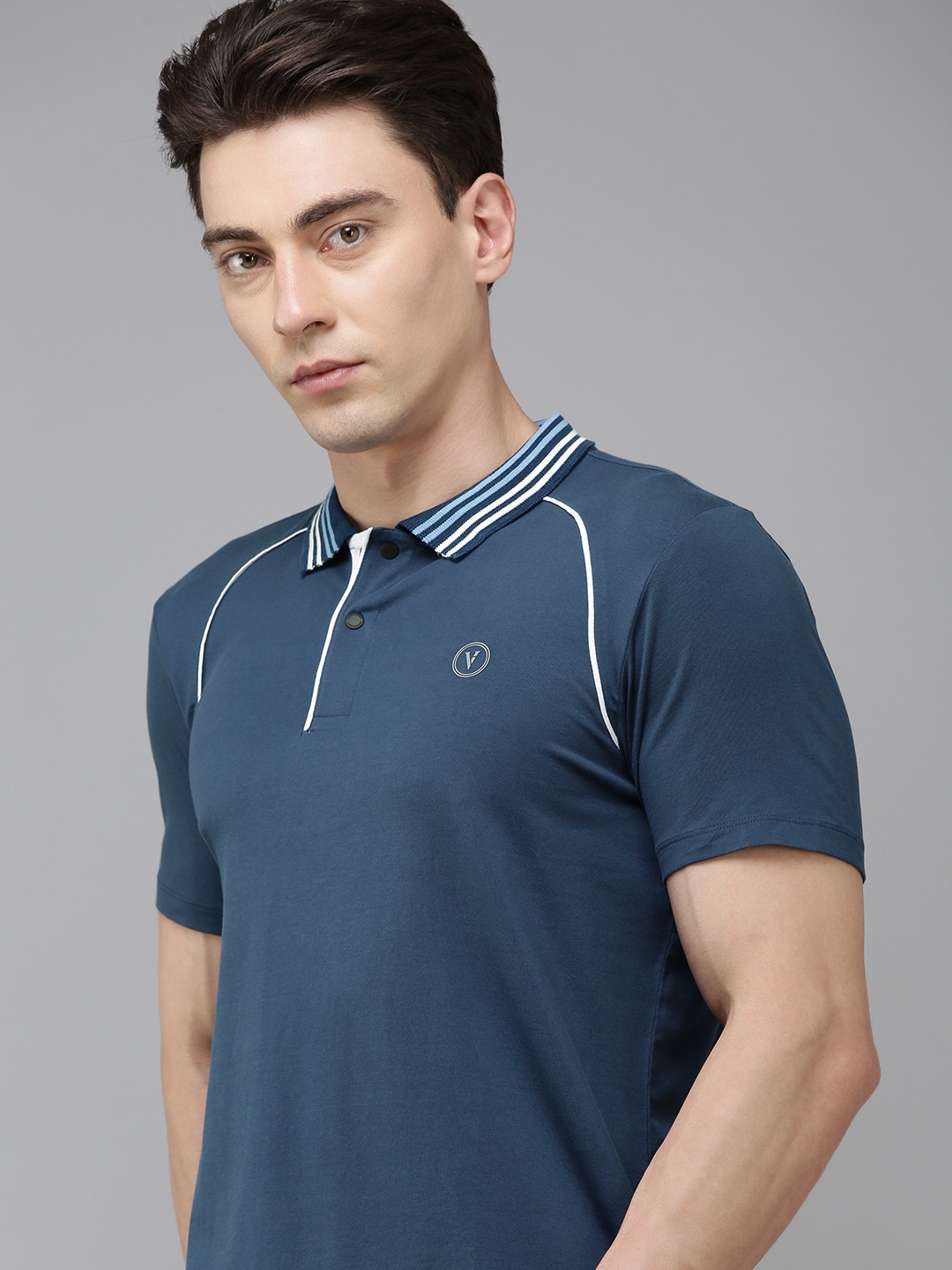 

Van Heusen Men Polo Collar Training T-shirt, Blue