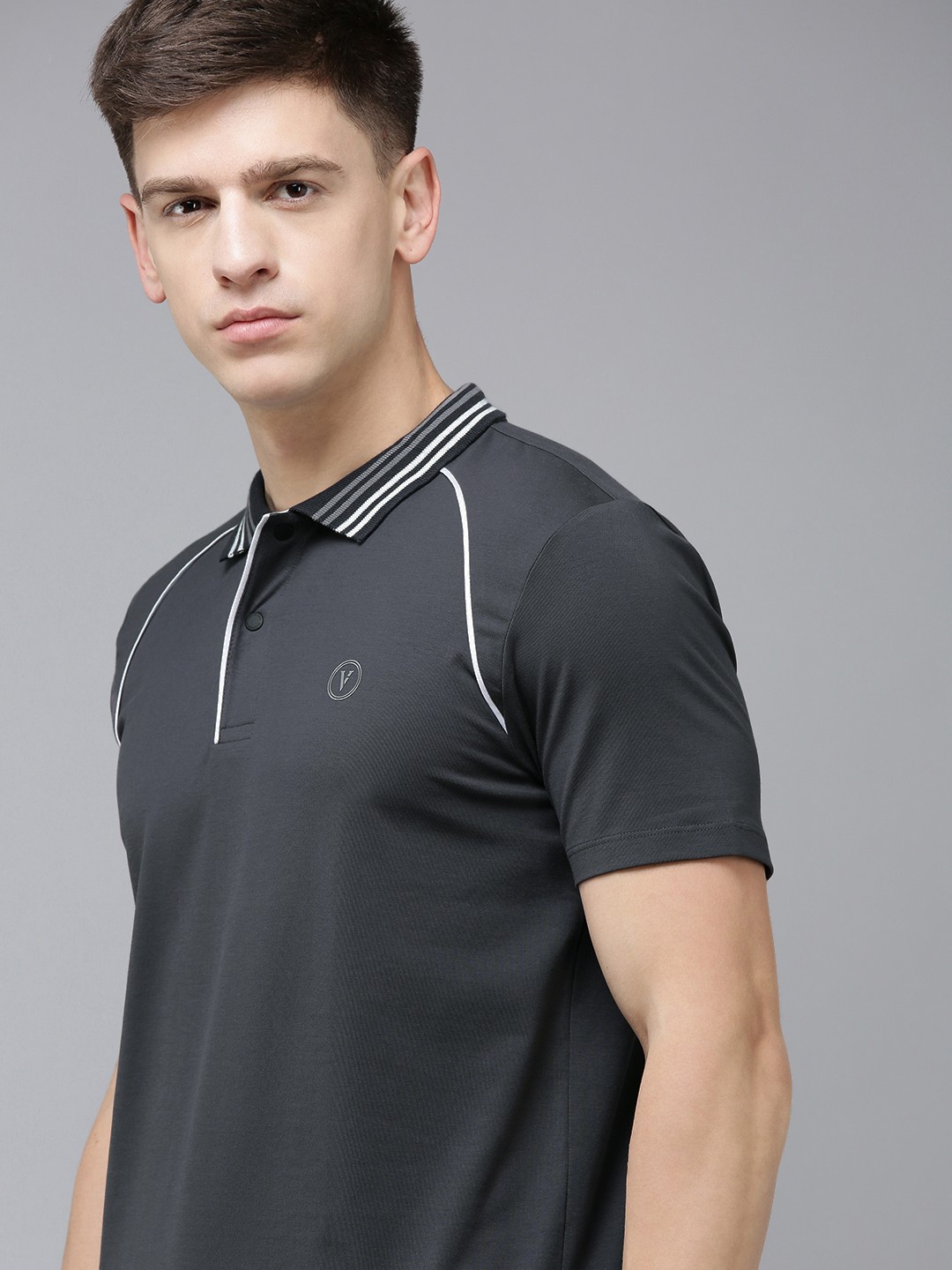 

Van Heusen Men Polo Collar Sports T-shirt, Charcoal