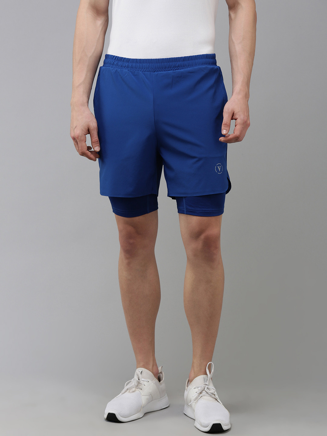 

Van Heusen Flex Men Solid Mid-Rise Quick Dry Training Shorts, Blue