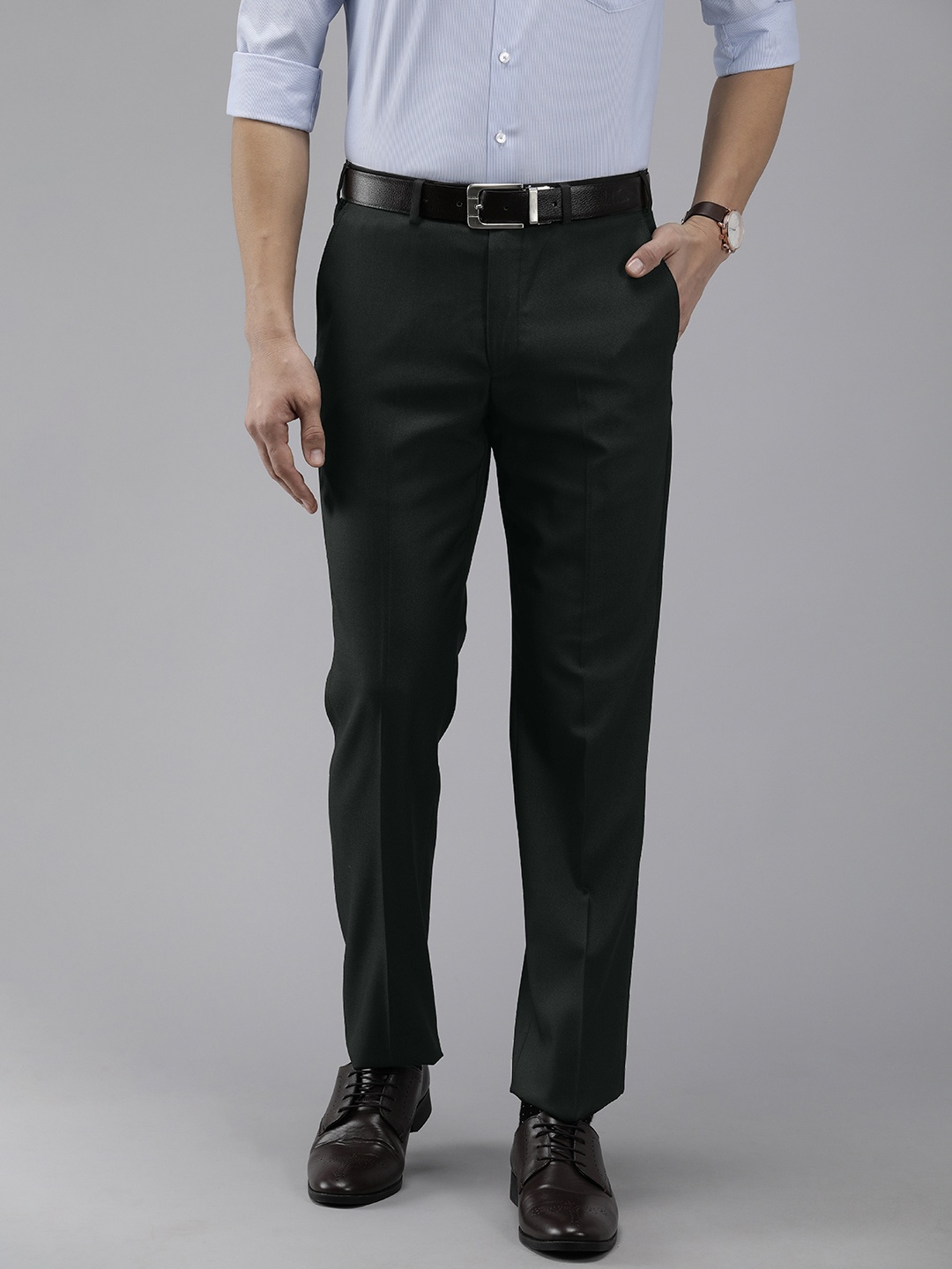 

Park Avenue Men Smart Fit Formal Trousers, Black