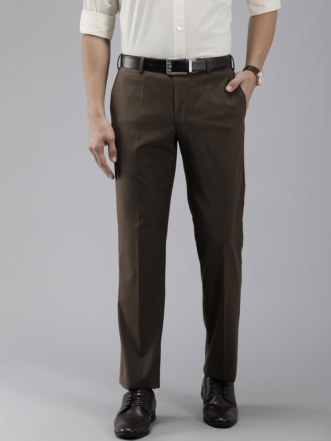 

Park Avenue Men Smart Fit Formal Trousers, Grey