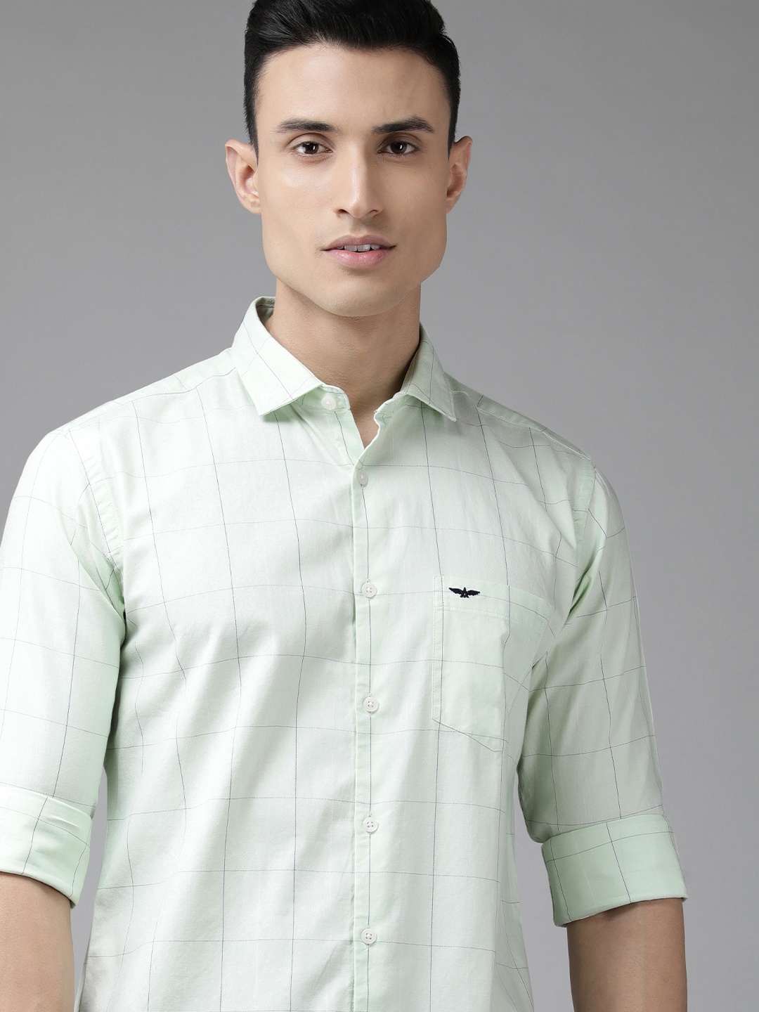 

Park Avenue Men Green Slim Fit Casual Shirt