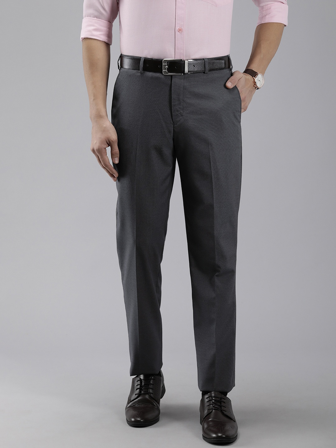 

Park Avenue Men Smart Fit Formal Trousers, Grey