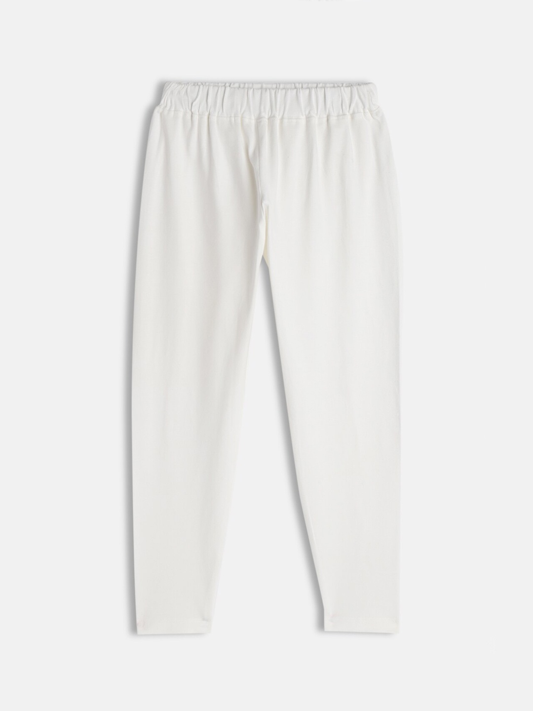 

SEYBIL Girls White Solid Three-Fourth Leggings