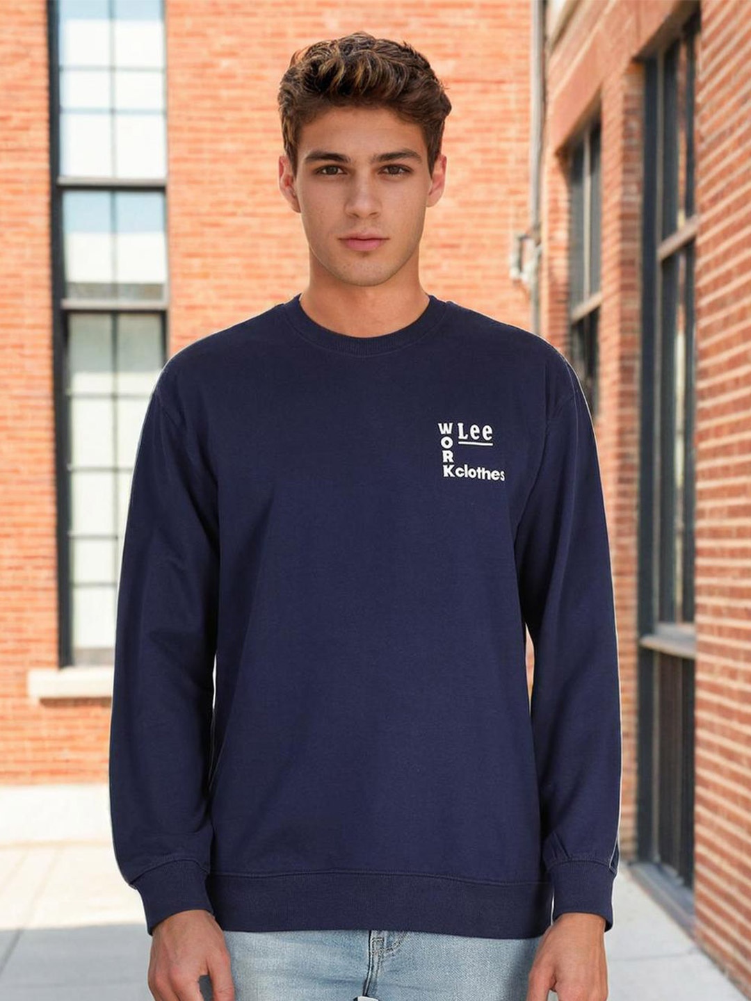 

Lee Men Blue Printed Sweatshirt