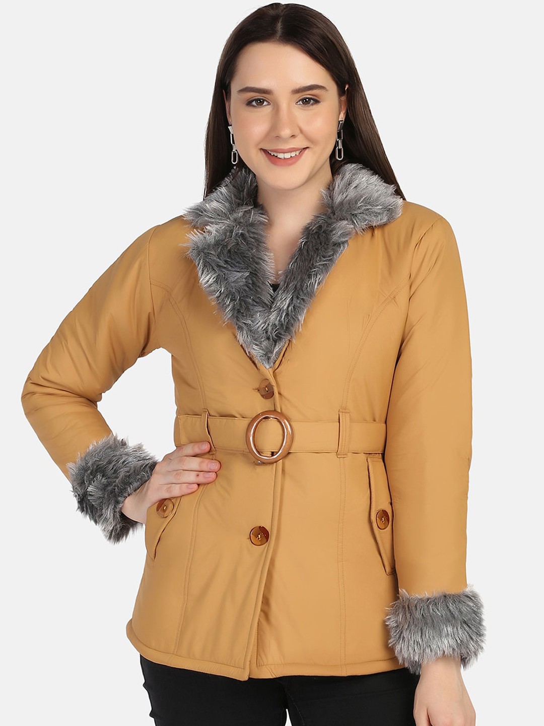 

BUY NEW TREND Women Yellow Lightweight Parka Jacket