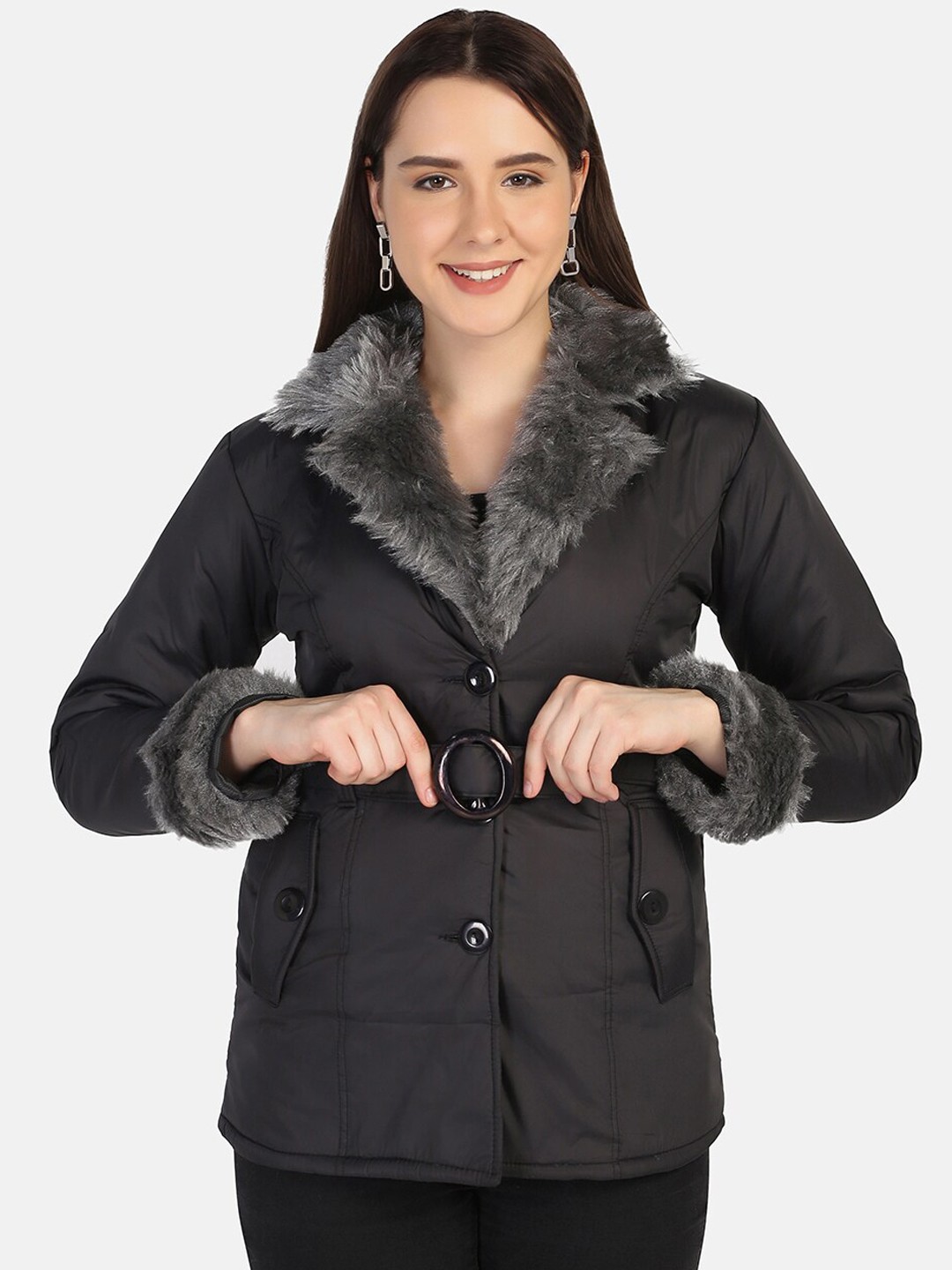 

BUY NEW TREND Women Black Lightweight Parka Jacket