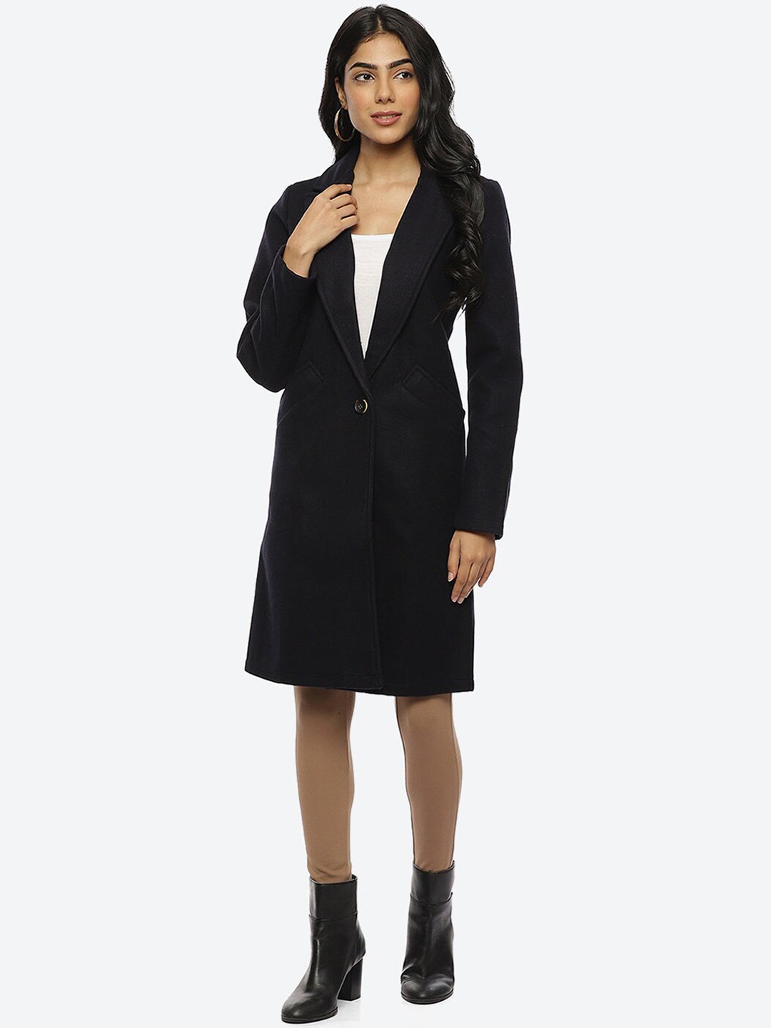 

Lakshita Women Blue Solid Long Coat