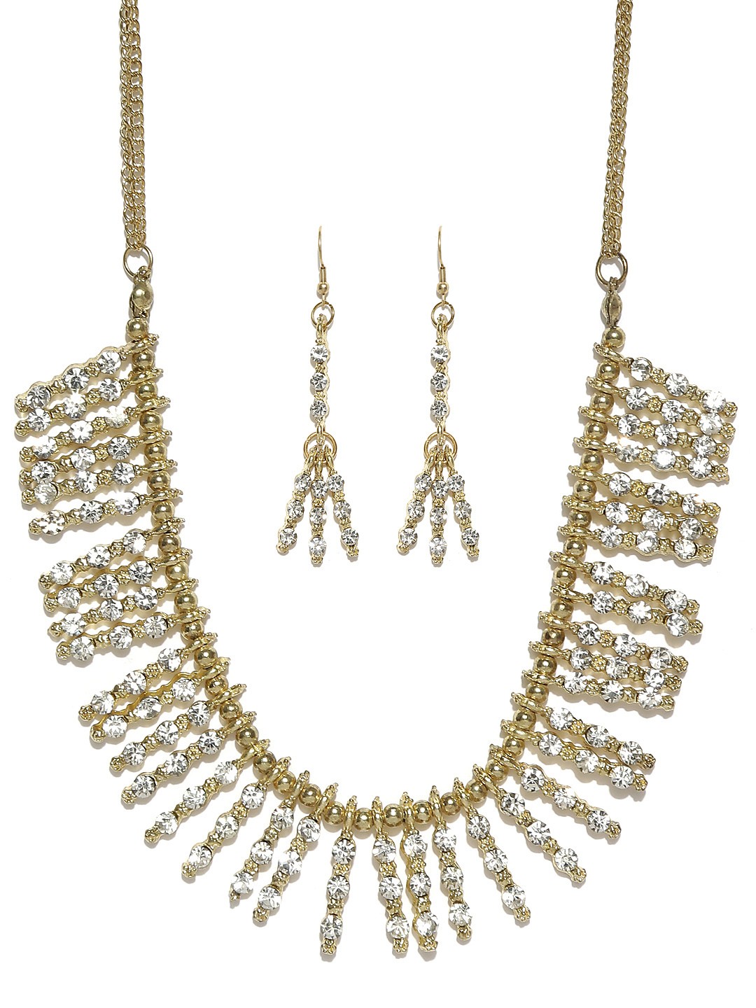 

Blueberry Gold-Toned Stone-Studded Jewellery Set