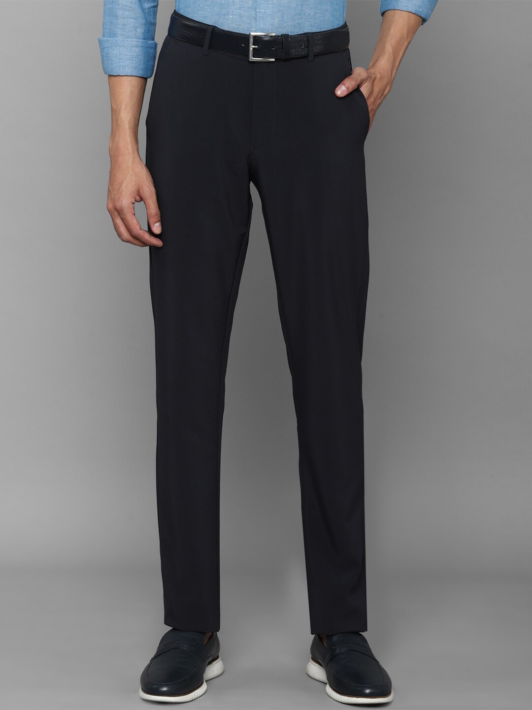 

Allen Solly Men Black Slim Fit Trousers