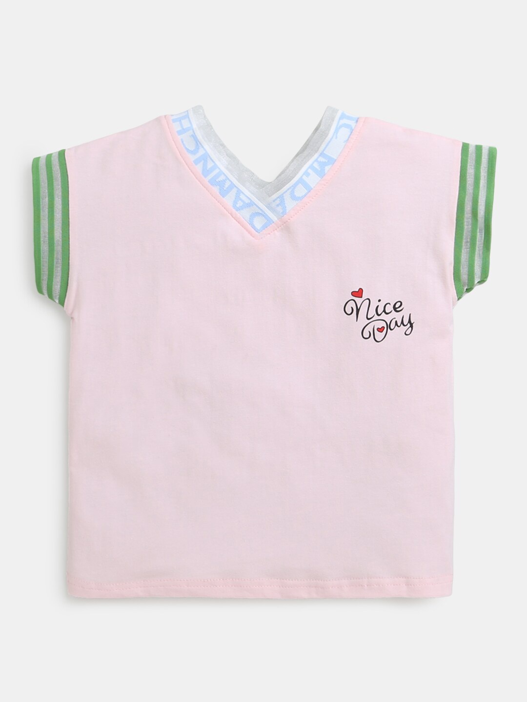 

Hopscotch Girls Pink V-Neck T-shirt