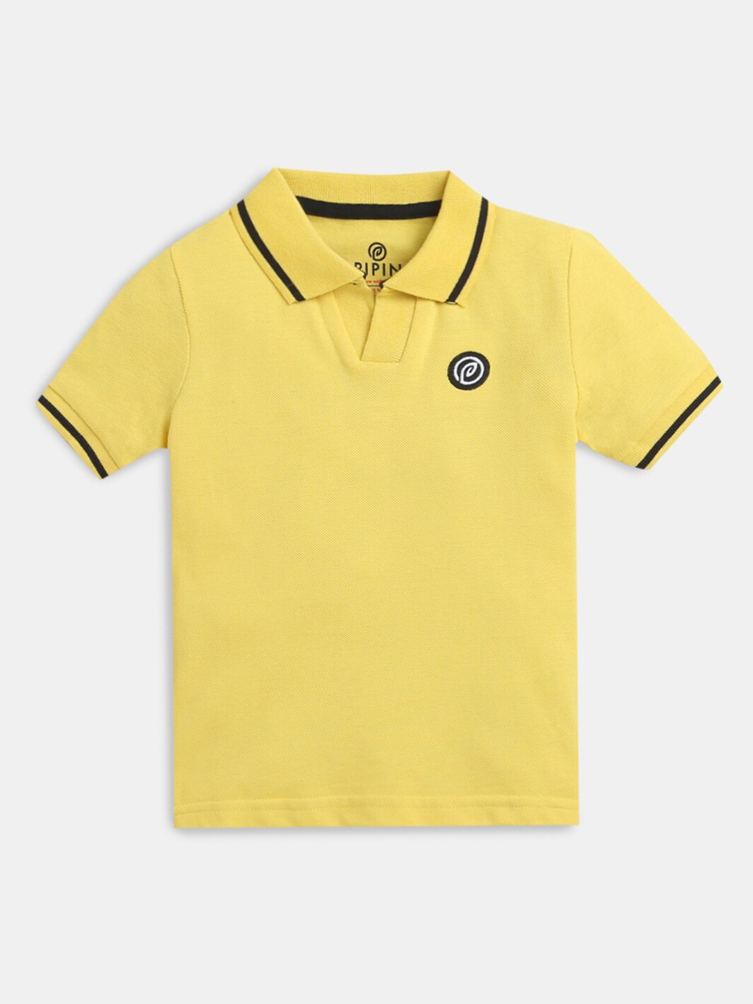 

Hopscotch Boys Yellow Polo Collar Applique Cotton T-shirt