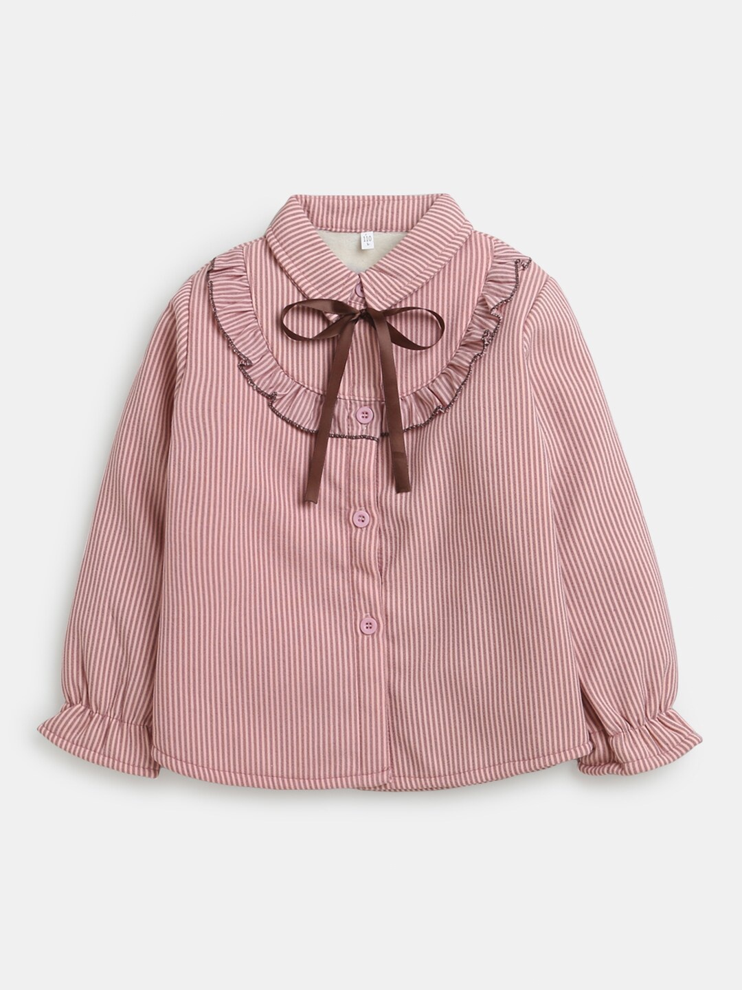 

Hopscotch Girls Pink Striped Casual Shirt