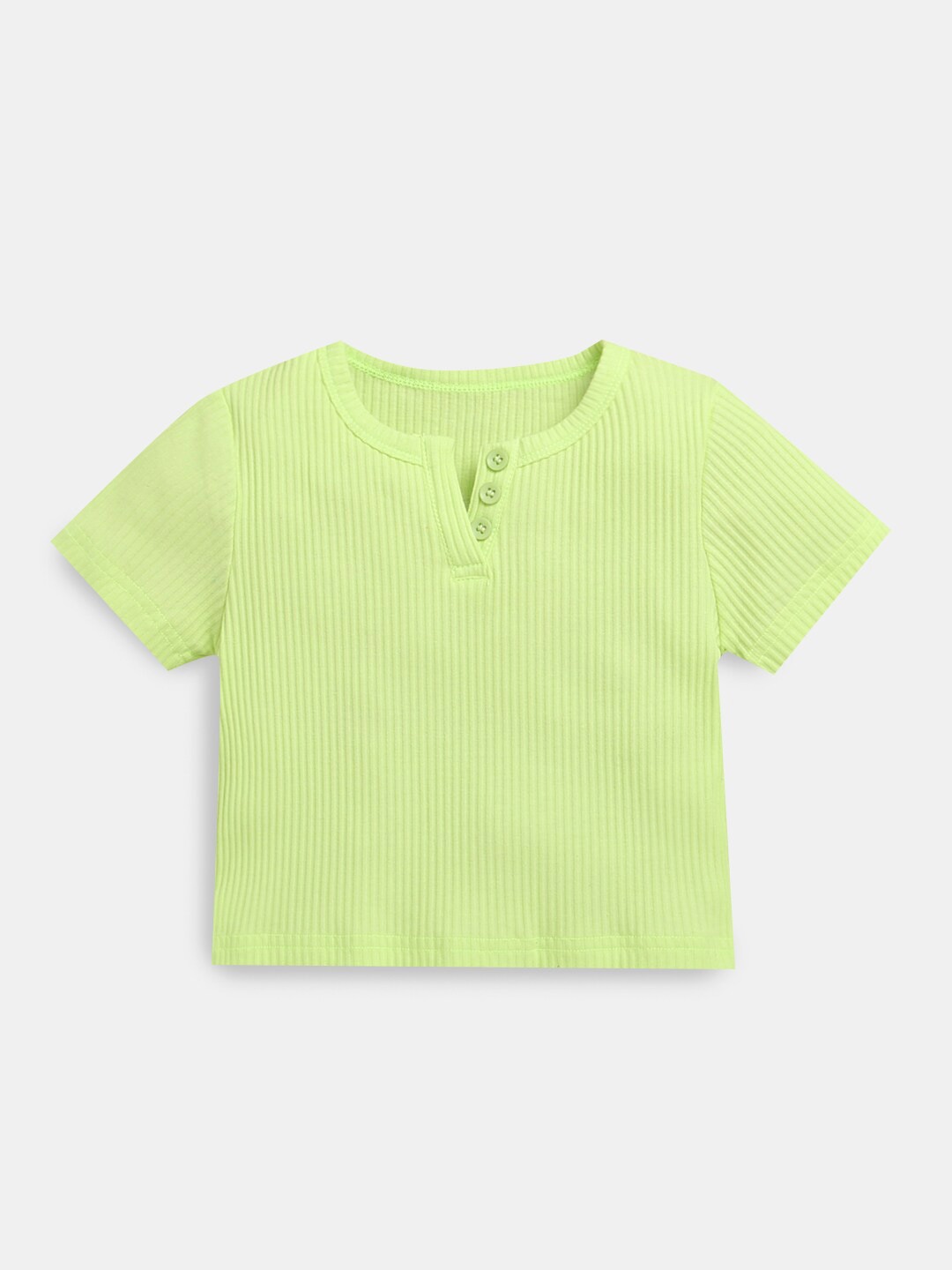 

Hopscotch Girls Green Boxy Crop Top