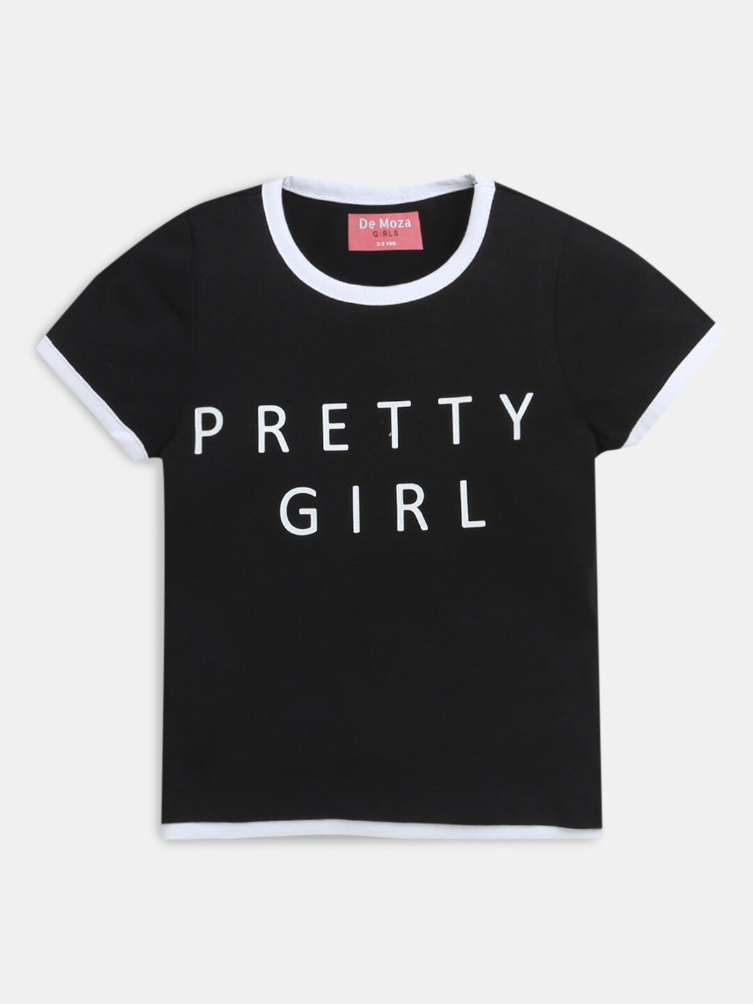 

Hopscotch Girls Black Typography Printed Cotton T-shirt