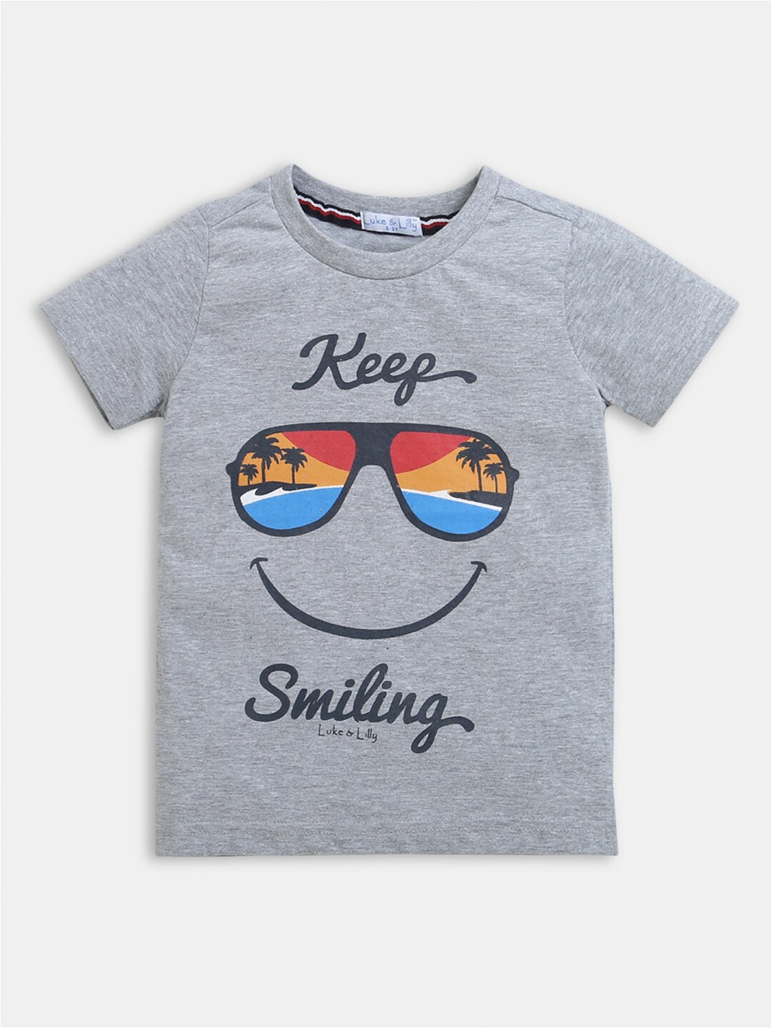 

Hopscotch Boys Grey Printed T-shirt