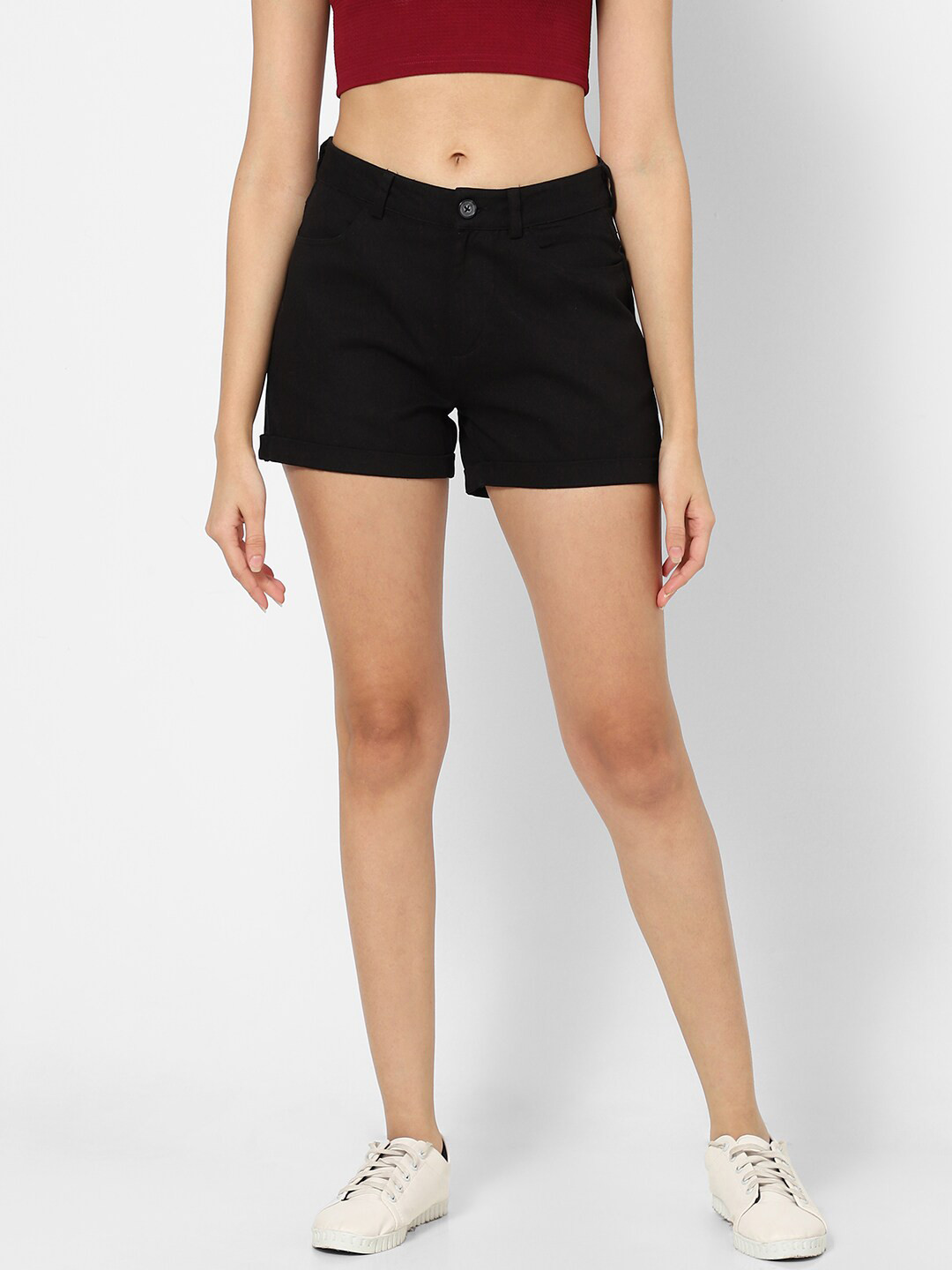 

VASTRADO Women Black Denim Shorts